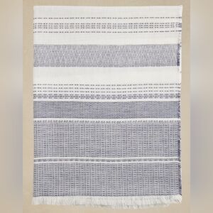 NWT Banana Republic Factory Blue and White Textured Cotton-Linen Scarf